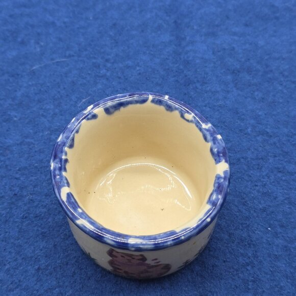 Vintage Alpine Pottery Roseville Cat Mini Butter Crock Votive Holder Trinket USA - Picture 2 of 9